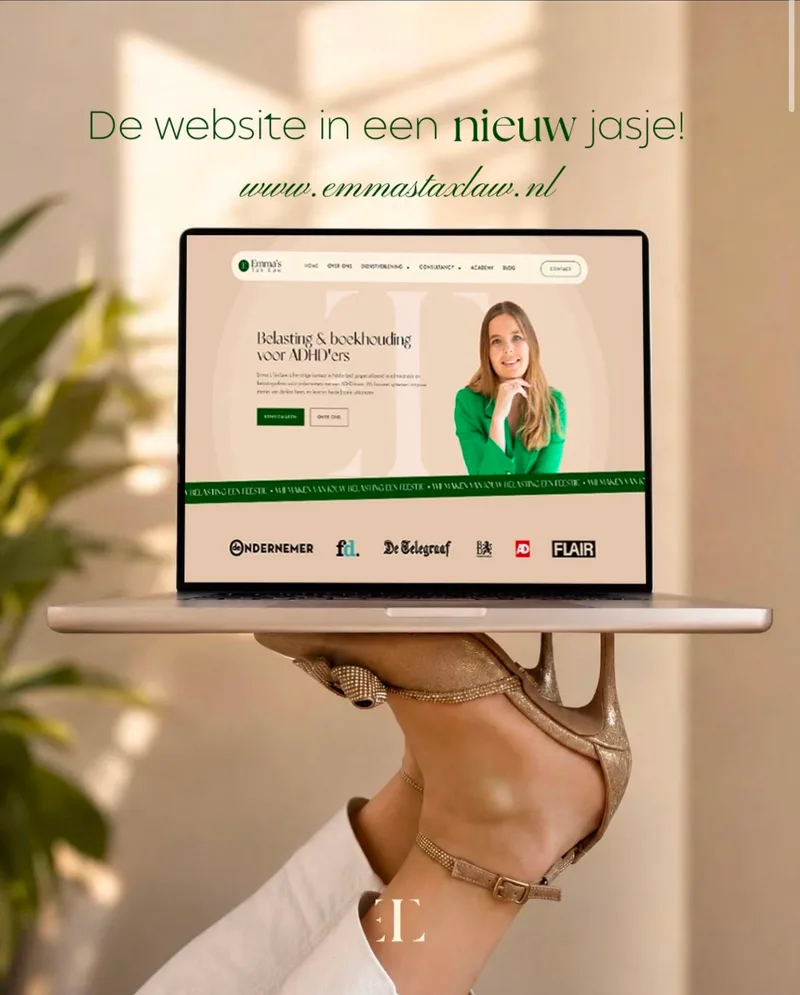 Instagram-post van Emma's Tax Law over de nieuwe website