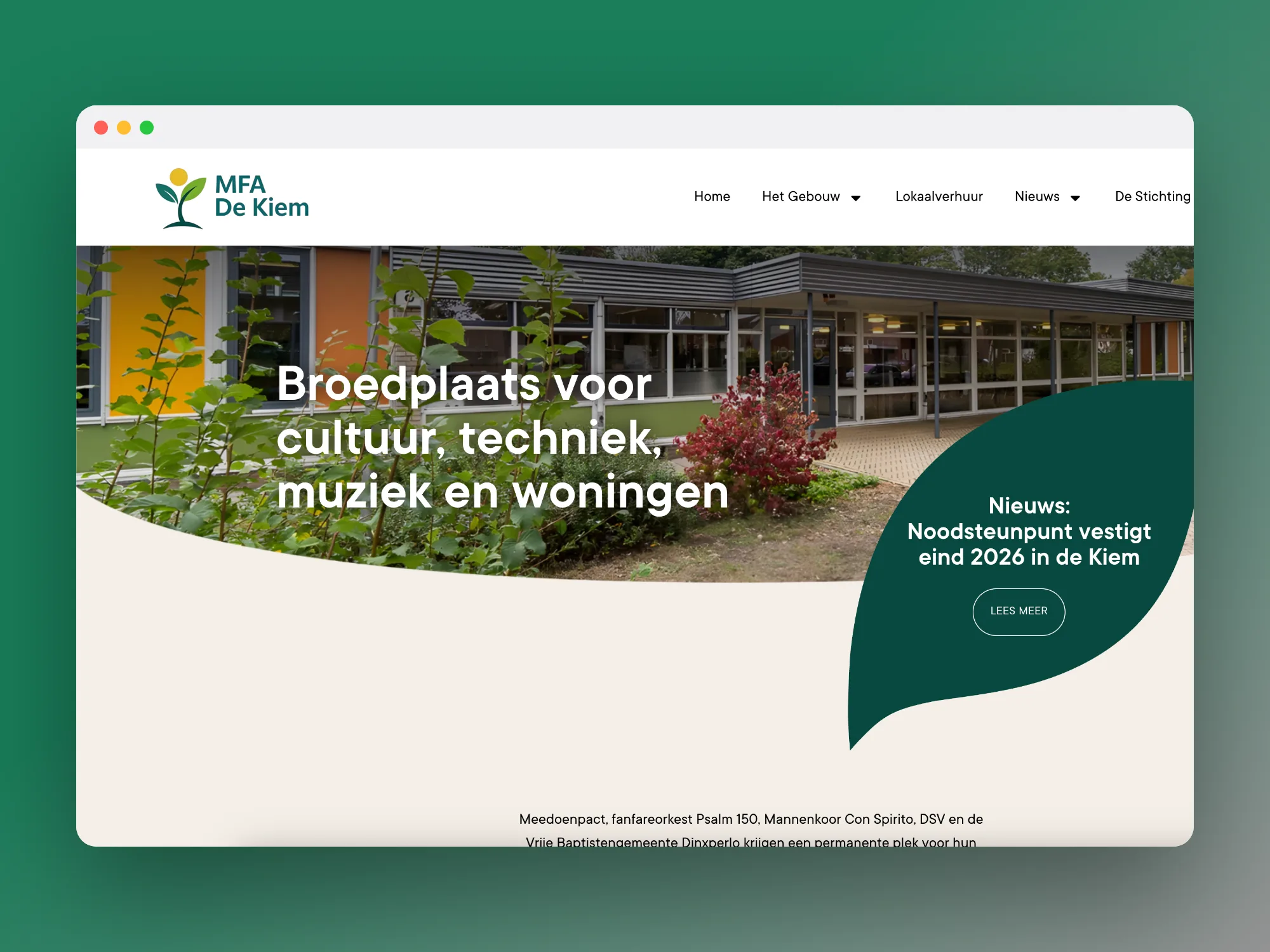 MFA de Kiem — Website — multifunctioneel centrum